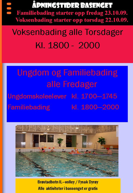 Badesesongen 2009/10 åpner denne uken i bassenget på Elvetun Badesesongen 2009/10 åpner denne uken i bassenget på Elvetun