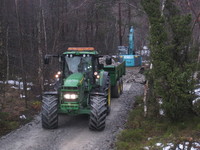 Traktor og gravemaskin
