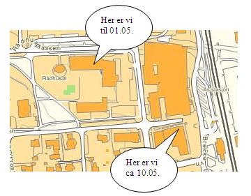 Kart til det nye lokalet