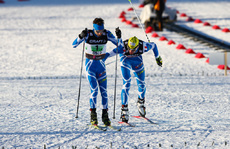 04.03.2011, Oslo, Norway (NOR): chance-over, (r-l) Sebastian Lacroix (FRA), Atomic, Salomon, One Way, Julbo and Maxime Laheurte (FRA), Fischer, Swix, Rottefella, One Way - FIS nordic world ski championships, nordic combined, team HS134/4x5km, Oslo (NOR) NordicFocus 04.03.2011, Oslo, Norway (NOR): chance-over, (r-l) Sebastian Lacroix (FRA), Atomic, Salomon, One Way, Julbo and Maxime Laheurte (FRA), Fischer, Swix, Rottefella, One Way - FIS nordic world ski championships, nordic combined, team HS134/4x5km, Oslo (NOR)