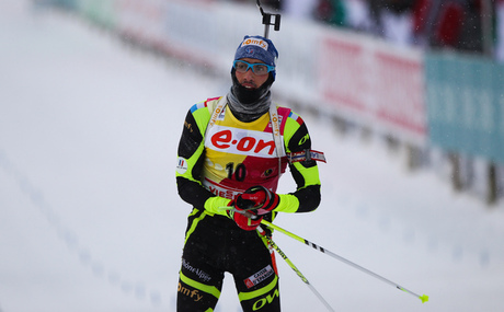 04.02.2012, Holmenkollen, Norway (NOR): Martin Fourcade (FRA), Rossignol, Rottefella, OneWay, Odlo, Julbo - IBU world cup biathlon, pursuit men, Holmenkollen (NOR). www.nordicfocus.com. © Laiho/NordicFocus. Every downloaded picture is fee-liable. NordicFocus 04.02.2012, Holmenkollen, Norway (NOR): Martin Fourcade (FRA), Rossignol, Rottefella, OneWay, Odlo, Julbo - IBU world cup biathlon, pursuit men, Holmenkollen (NOR). www.nordicfocus.com. © Laiho/NordicFocus. Every downloaded picture is fee-liable.