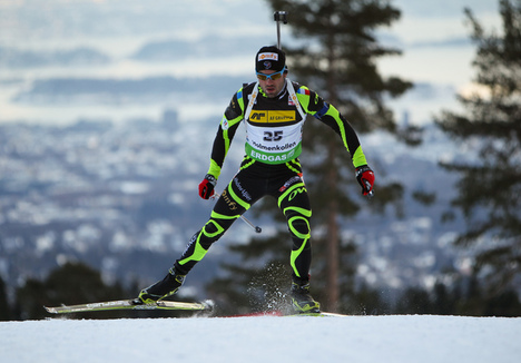 02.02.2012, Holmenkollen, Norway (NOR): Simon Fourcade (FRA), Fischer, Rottefella, Rossignol, Swix, Odlo, Julbo - IBU world cup biathlon, sprint men, Holmenkollen (NOR). www.nordicfocus.com. © Laiho/NordicFocus. Every downloaded picture is fee-liable. NordicFocus 02.02.2012, Holmenkollen, Norway (NOR): Simon Fourcade (FRA), Fischer, Rottefella, Rossignol, Swix, Odlo, Julbo - IBU world cup biathlon, sprint men, Holmenkollen (NOR). www.nordicfocus.com. © Laiho/NordicFocus. Every downloaded picture is fee-liable.