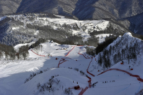 SOCHI, RUSSIA â FEBRUARY 10:  Olympic slope of  Menâs Downhill  on February 10, 2012 in Sochi, Russia. (Photo by Francis Bompard/Agence Zoom)