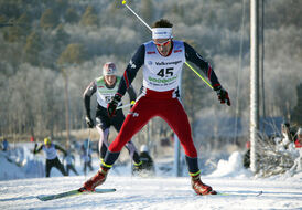 PONTUS OLSSON är en av killarna i Bodens Skidklubbs lag som utmanar andra i Företagsstafetten mellan Boden och Luleå. Foto: MOA MOLANDER KRISTIANSEN