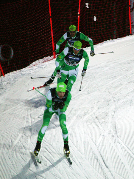 TEAM CENTRIC kom med bara tre åkare, men kunde inte matcha Team Coop. Här leder Stian Remseth Andresen före Jerry Ahrlin och Anders Aukland. Foto: MARCELA HAVLOVA