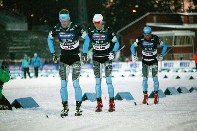 DOM HÄR tre åkarna var tillräckligt för att ge Team Coop seger. Jimmie Johnsson före Oskar Svärd och Bill Impola. Foto: MARCELA HAVLOVA