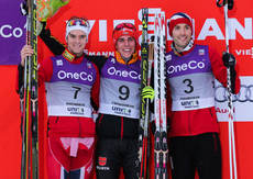 06.03.2014, Trondheim, Norway (NOR): (l-r) Joergen Graabak (NOR), Fischer, Swix, Alpina, Rottefella, Johannes Rydzek (GER), Fischer, Swix, Rottefella, Adidas and Magnus Moan (NOR), Madshus, Rottefella, Swix- FIS world cup nordic combined, individual gund NordicFocus 06.03.2014, Trondheim, Norway (NOR): (l-r) Joergen Graabak (NOR), Fischer, Swix, Alpina, Rottefella, Johannes Rydzek (GER), Fischer, Swix, Rottefella, Adidas and Magnus Moan (NOR), Madshus, Rottefella, Swix- FIS world cup nordic combined, individual gund