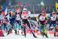 12.01.2014, Ruhpolding, Germany (GER): Simon Eder (AUT), Bjoern Ferry (SWE), Serhiy Semenov (UKR), Andrejs Rastorgujevs (LAT), Fredrik Lindstroem (SWE) - IBU world cup biathlon, pursuit men, Ruhpolding (GER). www.nordicfocus.com. © Manzoni/NordicFocus. NordicFocus 12.01.2014, Ruhpolding, Germany (GER): Simon Eder (AUT), Bjoern Ferry (SWE), Serhiy Semenov (UKR), Andrejs Rastorgujevs (LAT), Fredrik Lindstroem (SWE) - IBU world cup biathlon, pursuit men, Ruhpolding (GER). www.nordicfocus.com. © Manzoni/NordicFocus.