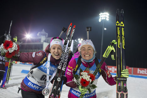 16.12.2016, Nove Mesto, Czech Republic (CZE): Anais Chevalier (FRA), Justine Braisaz (FRA), (l-r) - IBU world cup biathlon, sprint women, Nove Mesto (CZE). www.nordicfocus.com. © Manzoni/NordicFocus. Every downloaded picture is fee-liable. NordicFocus 16.12.2016, Nove Mesto, Czech Republic (CZE): Anais Chevalier (FRA), Justine Braisaz (FRA), (l-r) - IBU world cup biathlon, sprint women, Nove Mesto (CZE). www.nordicfocus.com. © Manzoni/NordicFocus. Every downloaded picture is fee-liable.