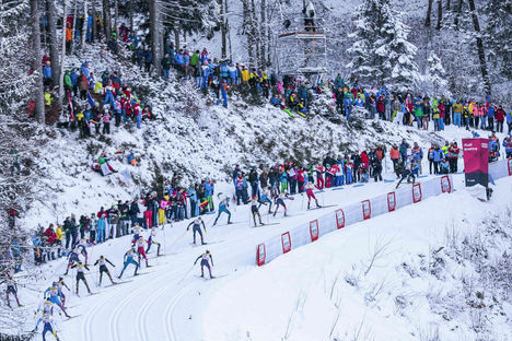 03.01.2017, Oberstdorf, Germany (GER): Athletes on the track(l-r) - FIS world cup cross-country, tour de ski, skiathlon men, Oberstdorf (GER). www.nordicfocus.com. © Modica/NordicFocus. Every downloaded picture is fee-liable. NordicFocus 03.01.2017, Oberstdorf, Germany (GER): Athletes on the track(l-r) - FIS world cup cross-country, tour de ski, skiathlon men, Oberstdorf (GER). www.nordicfocus.com. © Modica/NordicFocus. Every downloaded picture is fee-liable.