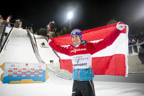 25.02.2017, Lahti, Finland (FIN):Stefan Kraft (AUT) - FIS nordic world ski championships, ski jumping, individual HS100, Lahti (FIN). www.nordicfocus.com. © Modica/NordicFocus. Every downloaded picture is fee-liable. Modica/NordicFocus 25.02.2017, Lahti, Finland (FIN):Stefan Kraft (AUT) - FIS nordic world ski championships, ski jumping, individual HS100, Lahti (FIN). www.nordicfocus.com. © Modica/NordicFocus. Every downloaded picture is fee-liable.