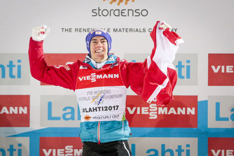 25.02.2017, Lahti, Finland (FIN):Stefan Kraft (AUT) - FIS nordic world ski championships, ski jumping, individual HS100, Lahti (FIN). www.nordicfocus.com. © Modica/NordicFocus. Every downloaded picture is fee-liable. Modica/NordicFocus 25.02.2017, Lahti, Finland (FIN):Stefan Kraft (AUT) - FIS nordic world ski championships, ski jumping, individual HS100, Lahti (FIN). www.nordicfocus.com. © Modica/NordicFocus. Every downloaded picture is fee-liable.