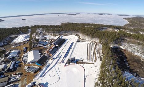 12.03.2015, Kontiolahti, Finland (FIN): Birdview over the Biathlon Stadium of Kontiolathi (FIN) - IBU world championships biathlon Kontiolahti (FIN). © IBU/Marian Hiller TV IBU/Marian Hiller TV 12.03.2015, Kontiolahti, Finland (FIN): Birdview over the Biathlon Stadium of Kontiolathi (FIN) - IBU world championships biathlon Kontiolahti (FIN). © IBU/Marian Hiller TV