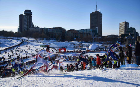 05.03.2016, Quebec, Canada (CAN):Jean Marc Gaillard (FRA), Lukas Bauer (CZE), Marcus Hellner (SWE), Federico Pellegrino (ITA), Robin Duvillard (FRA), (l-r) - FIS world cup cross-country, pursuit men, Quebec (CAN). www.nordicfocus.com. © Felgenhauer/Nor NordicFocus 05.03.2016, Quebec, Canada (CAN):Jean Marc Gaillard (FRA), Lukas Bauer (CZE), Marcus Hellner (SWE), Federico Pellegrino (ITA), Robin Duvillard (FRA), (l-r) - FIS world cup cross-country, pursuit men, Quebec (CAN). www.nordicfocus.com. © Felgenhauer/Nor