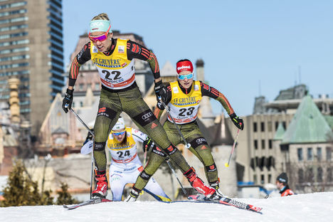 19.03.2017, Quebec, Canada (CAN):Stefanie Boehler (GER), Katharina Hennig (GER), (l-r) - FIS world cup cross-country, pursuit women, Quebec (CAN). www.nordicfocus.com. © Modica/NordicFocus. Every downloaded picture is fee-liable. NordicFocus 19.03.2017, Quebec, Canada (CAN):Stefanie Boehler (GER), Katharina Hennig (GER), (l-r) - FIS world cup cross-country, pursuit women, Quebec (CAN). www.nordicfocus.com. © Modica/NordicFocus. Every downloaded picture is fee-liable.