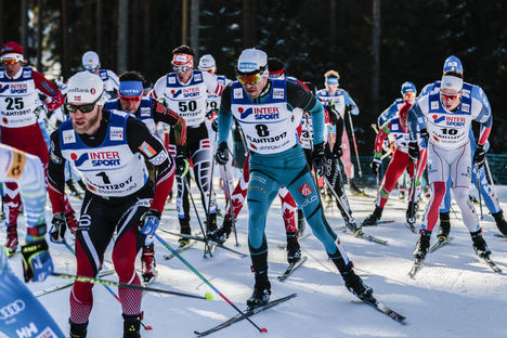 05.03.2017, Lahti, Finland (FIN):Martin Johnsrud Sundby (NOR), Maurice Manificat (FRA), Devon Kershaw (CAN), Andrew Musgrave (GBR), (l-r) - FIS nordic world ski championships, cross-country, mass men, Lahti (FIN). www.nordicfocus.com. © Modica/NordicFo Modica/NordicFocus 05.03.2017, Lahti, Finland (FIN):Martin Johnsrud Sundby (NOR), Maurice Manificat (FRA), Devon Kershaw (CAN), Andrew Musgrave (GBR), (l-r) - FIS nordic world ski championships, cross-country, mass men, Lahti (FIN). www.nordicfocus.com. © Modica/NordicFo