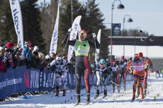 NordicFocus 08.04.2017, Levi, Finland (FIN):Simen Oestensen (NOR), Andreas Nygaard (NOR), Oskar Kardin (SWE), Stian Hoelgaard (NOR), Oeystein Pettersen (NOR), (l-r) - Visma Ski Classics Yllaes-Levi, Levi (FIN). www.nordicfocus.com. © Manzoni/NordicFocus. Every down
