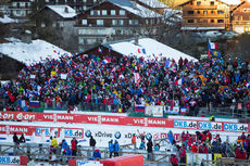 NordicFocus 15.12.2013, Annecy-Le Grand Bornand, France (FRA): Event Feature: The grand stand- IBU world cup biathlon, pursuit women, Annecy-Le Grand Bornand (FRA). www.nordicfocus.com. © Manzoni/NordicFocus. Every downloaded picture is fee-liable.