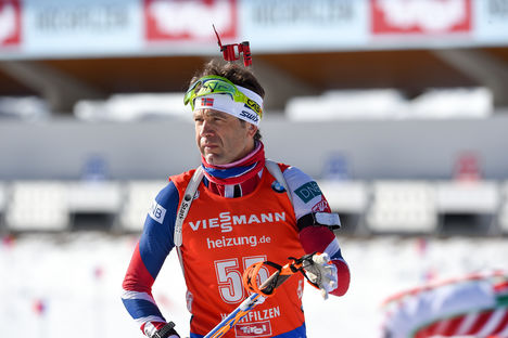 NordicFocus 11.02.2017, Hochfilzen, Austria (AUT):Ole Einar Bjoerndalen (NOR) - IBU world championships biathlon, sprint men, Hochfilzen (AUT). www.nordicfocus.com. © NordicFocus. Every downloaded picture is fee-liable.