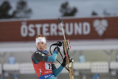 NordicFocus 26.11.2017, Oestersund, Sweden, (SWE):Marie Dorin Habert (FRA) - IBU world cup biathlon, single mixed relay, Oestersund (SWE). www.nordicfocus.com. © Manzoni/NordicFocus. Every downloaded picture is fee-liable.