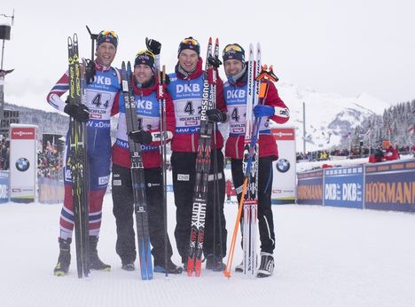 NordicFocus 10.12.2017, Hochfilzen, Austria (AUT):Lars Helge Birkeland (NOR), Erlend Bjoentegaard (NOR), Henrik L