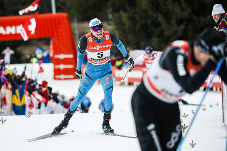 NordicFocus 08.01.2017, Val di Fiemme, Italy (ITA):Maurice Manificat (FRA) - FIS world cup cross-country, tour de ski, final climb men, Val di Fiemme (ITA). www.nordicfocus.com. © Modica/NordicFocus. Every downloaded picture is fee-liable.