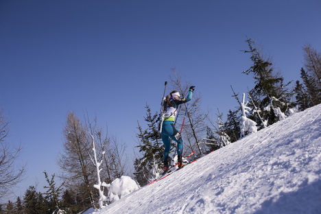 NordicFocus 28.01.2017, Duszniki Zdroj, Poland (POL):Enora Latuilliere (FRA) - IBU Open European championships biathlon, pursuit women, Duszniki Zdroj (POL). www.nordicfocus.com. © Manzoni/NordicFocus. Every downloaded picture is fee-liable.