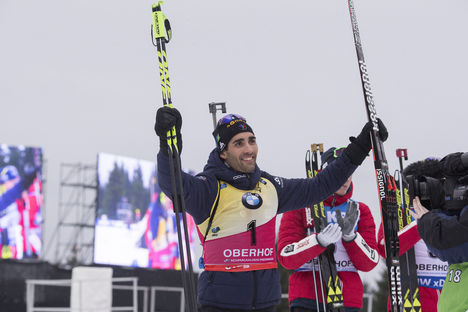 NordicFocus 06.01.2018, Oberhof, Germany (GER):Martin Fourcade (FRA) - IBU world cup biathlon, pursuit men, Oberhof (GER). www.nordicfocus.com. © Manzoni/NordicFocus. Every downloaded picture is fee-liable.