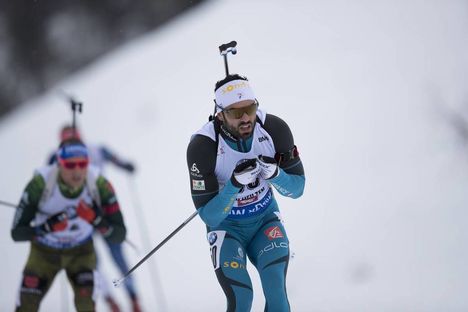 NordicFocus 08.12.2017, Hochfilzen, Austria (AUT):Simon Fourcade (FRA) - IBU world cup biathlon, sprint men, Hochfilzen (AUT). www.nordicfocus.com. © Manzoni/NordicFocus. Every downloaded picture is fee-liable.