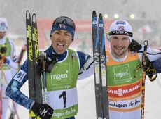 NordicFocus 20.01.2018, Chaux-Neuve, France (FRA):Akito Watabe (JPN), Jan Schmid (NOR), Ilkka Herola (FIN) - FIS world cup nordic combined, individual gundersen HS118/10km, Chaux-Neuve (FRA). www.nordicfocus.com. © Thibaut/NordicFocus. Every downloaded picture is f