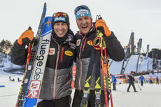 NordicFocus 03.03.2018, Lahti, Finland (FIN):Wilhelm Denifl (AUT), Bernhard Gruber (AUT) - FIS world cup nordic combined, team sprint HS130/2x7.5km, Lahti (FIN). www.nordicfocus.com. © Thibaut/NordicFocus. Every downloaded picture is fee-liable.