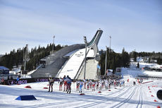 Thibaut/NordicFocus 11.03.2017, Oslo, Norway (NOR):Alexander Bessmertnykh (RUS), Niklas Dyrhaug (NOR), Martin Johnsrud Sundby (NOR), Hans Christer Holund (NOR), Sergey Ustiugov (RUS) - FIS world cup cross-country, mass men, Oslo (NOR). www.nordicfocus.com. © Thibaut/Nordic