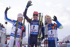 NordicFocus 09.12.2017, Hochfilzen, Austria (AUT):Kaisa Makarainen (FIN), Anastasiya Kuzmina (SVK), Darya Domracheva (BLR), (l-r) - IBU world cup biathlon, pursuit women, Hochfilzen (AUT). www.nordicfocus.com. © Manzoni/NordicFocus. Every downloaded picture is fee