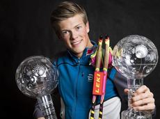 NordicFocus 16.03.2018, Falun Sweden (SWE):Johannes Hoesflot Klaebo (NOR) - FIS world cup cross-country, cups, Falun (SWE). www.nordicfocus.com. © Modica/NordicFocus. Every downloaded picture is fee-liable.