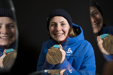 NordicFocus 24.02.2018, Pyeongchang, Korea (KOR):Justine Braisaz (FRA) - XXIII. Olympic Winter Games Pyeongchang 2018, biathlon, medals, Pyeongchang (KOR). www.nordicfocus.com. © Manzoni/NordicFocus. Every downloaded picture is fee-liable.