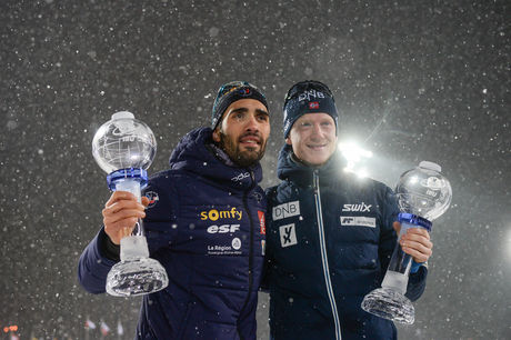 NordicFocus 22.03.2018, Tyumen, Russia (RUS):Johannes Thingnes Boe (NOR), Martin Fourcade (FRA) - IBU world cup biathlon, cups, Tyumen (RUS). www.nordicfocus.com. © Tumashov/NordicFocus. Every downloaded picture is fee-liable.