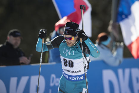 NordicFocus 17.03.2018, Oslo, Norway (NOR):Simon Desthieux (FRA) - IBU world cup biathlon, pursuit men, Oslo (NOR). www.nordicfocus.com. © Manzoni/NordicFocus. Every downloaded picture is fee-liable.