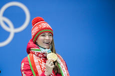 NordicFocus 23.02.2018, Pyeongchang, Korea (KOR):Darya Domracheva (BLR) - XXIII. Olympic Winter Games Pyeongchang 2018, biathlon, medals, Pyeongchang (KOR). www.nordicfocus.com. © Modica/NordicFocus. Every downloaded picture is fee-liable.