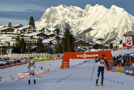 NordicFocus 26.01.2018, Seefeld, Austria (AUT):Akito Watabe (JPN), Magnus Riiber (NOR) - FIS world cup nordic combined, individual gundersen HS109/5km, Seefeld (AUT). www.nordicfocus.com. © Thibaut/NordicFocus. Every downloaded picture is fee-liable.