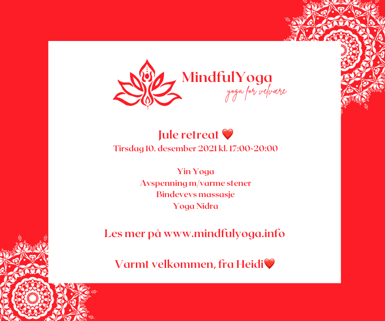 MindfulYoga Juleretreat info, oppslag