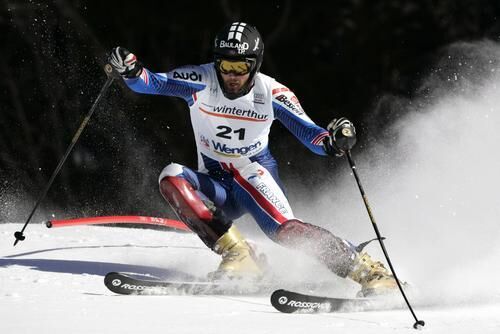WENGEN, SWITZERLAND � JANUARY 15 : (FRANCE OUT) Stephane TISSOT of France takes 12 th place during the FIS Skiing World Cup � Men�s Slalom on January 15, 2006 in Wengen, Switzerland. (Photo by Agence Zoom/Getty Images)