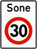 30 km/t illustrasjon, skilt