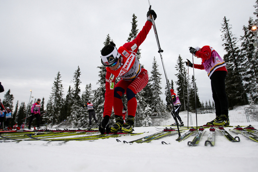 18.11.2011, Sjusjoen, Norway (NOR):
 Marit Bjoergen (NOR), Fischer, Swix, Rottefella testing skis - FIS world cup cross country, training, Sjusjoen (NOR). www.nordicfocus.com. Â© Laiho/NordicFocus. Every downloaded picture is fee-liable.