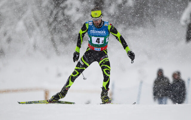 07.01.2012, Oberstdorf, Germany (GER): Maxime Laheurte (FRA), Fischer, Swix, Rottefella, One Way - FIS world cup nordic combined, team HS106/4x5km, Oberstdorf (GER). www.nordicfocus.com. Â© Laiho/NordicFocus. Every downloaded picture is fee-liable.
