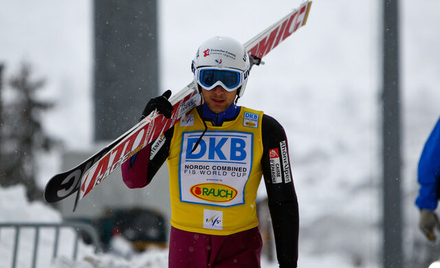 06.01.2012, Oberstdorf, Germany (GER): Jason Lamy Chappuis (FRA), Salomon, Swix, One Way - FIS world cup nordic combined, training, Oberstdorf (GER). www.nordicfocus.com. Â© Laiho/NordicFocus. Every downloaded picture is fee-liable.
