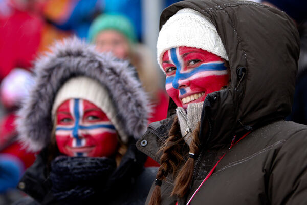 05.02.2012, Holmenkollen, Norway (NOR): norwegian fans - IBU world cup biathlon, mass men, Holmenkollen (NOR). www.nordicfocus.com. Â© Laiho/NordicFocus. Every downloaded picture is fee-liable. NordicFocus