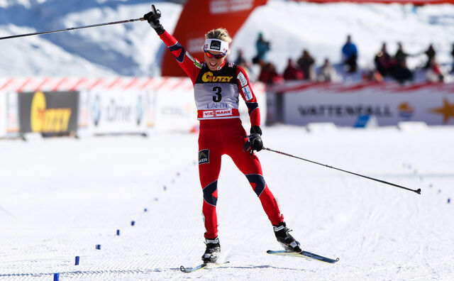 03.03.2012, Lahti, Finland (FIN): Therese Johaug (NOR), Fischer, Swix, Salomon - FIS world cup cross-country, skiathlon women, Lahti (FIN). www.nordicfocus.com. © Laiho/NordicFocus. Every downloaded picture is fee-liable. NordicFocus 03.03.2012, Lahti, Finland (FIN): Therese Johaug (NOR), Fischer, Swix, Salomon - FIS world cup cross-country, skiathlon women, Lahti (FIN). www.nordicfocus.com. © Laiho/NordicFocus. Every downloaded picture is fee-liable.
