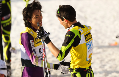 10.03.2012, Oslo, Norway (NOR): (l-r) Akito Watabe (JPN), Fischer, Swix, Rottefella and Jason Lamy Chappuis (FRA), Salomon, Swix, One Way - FIS world cup nordic combined, individual gundersen HS134/10km, Oslo (NOR). www.nordicfocus.com. Â© Laiho/Nordic