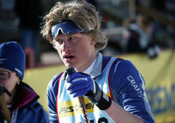 MATHIAS JONASSON åkte förstasträckan i ÖSK:s segerlag på JSM-stafetten i Borås. Foto: KJELL-ERIK KRISTIANSEN