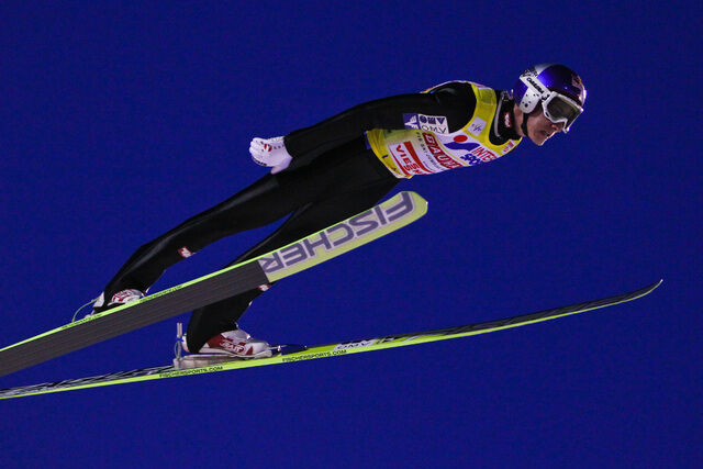 03.03.2012, Lahti, Finland (FIN): Gregor Schlierenzauer (AUT), Fischer - FIS world cup ski jumping, team HS130, Lahti (FIN). www.nordicfocus.com. Â© Laiho/NordicFocus. Every downloaded picture is fee-liable.